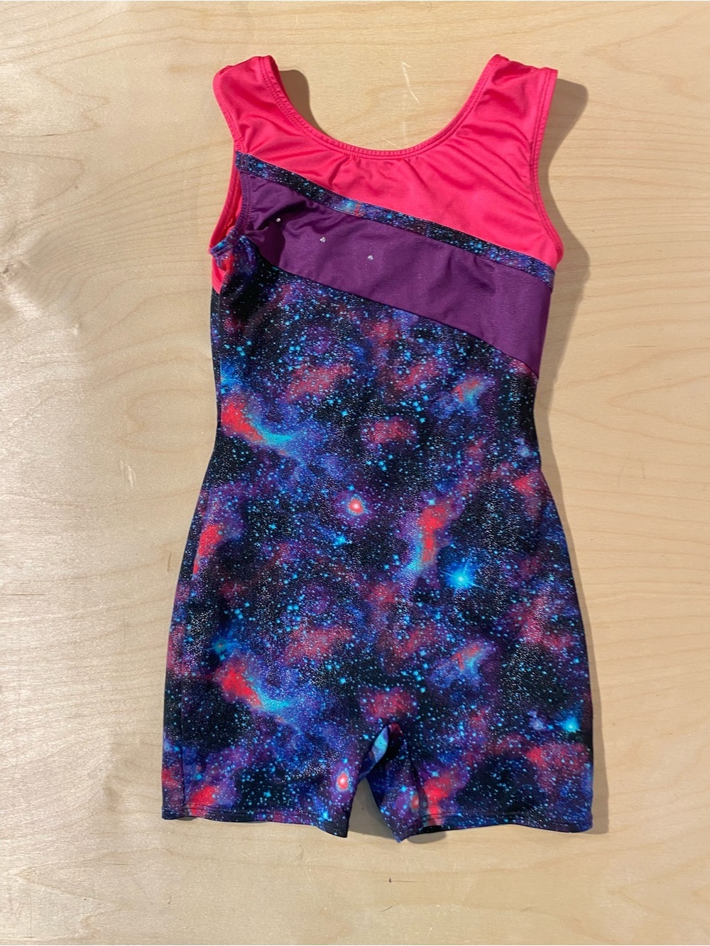 Danskin Freestyle Girls' Pink & Purple Galaxy One-Piece Swim Suit 7/8 (RR)